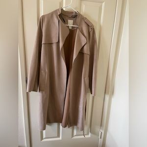Taupe/Blush belted felt coat
